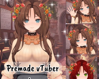 VTuber | Lea, the bunny ear girl | 6 emotions + 2 toggles | Live2d model for Vtube Studio premade asset for streaming twitch, youtube, kick
