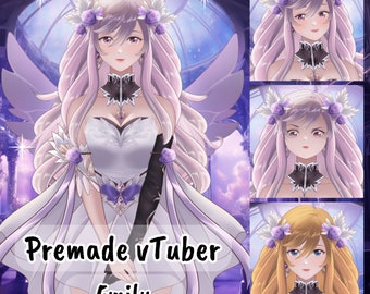 VTuber | Emily, the angel queen | 4 emotions + 3 toggle | Live2d model for Vtube Studio premade asset for streaming twitch, youtube and more