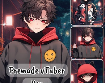 VTuber / Ben, el amante de las sudaderas con capucha / 10 emociones / toggles / Modelo Live2d para Vtube Studio prefabricado para streaming de twitch, youtube, kick....