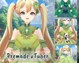 VTuber | Asella, the daughter of the forest | >15 emotes/toggles | Live2d premade model for Vtube Studio, streaming on twitch, kick, youtube