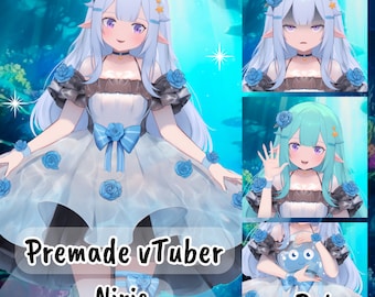 VTuber | Nixie, the ocean girl | With pet | 5 emotions | 6 toggles | Live2d model for Vtube Studio premade for streaming twitch, youtube