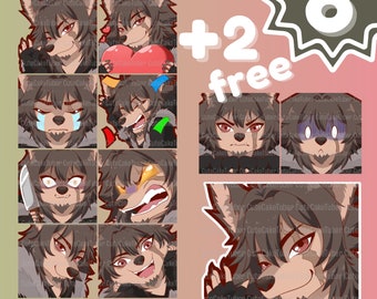 EMOTES BUNDLE | Ferox, the furry wolf | 10 emotes | For Twitch, Discord, Youtube and more