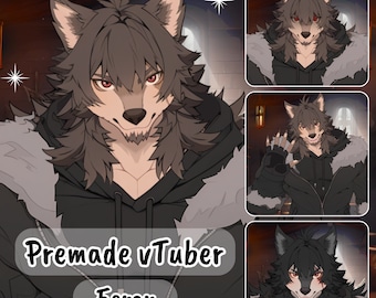 VTuber | Ferox, futrzany wilk | 9 emocji / przełączników | Model Live2D dla Vtube Studio, przygotowany do strumieniowego przesyłania strumieniowego Twitch, YouTube, kick….