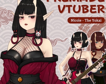 VTuber | Nicole, the yokai | Customizable Live2d premade model for Vtube Studio, streaming on twitch, kick, youtube | >25 emotions / toggles