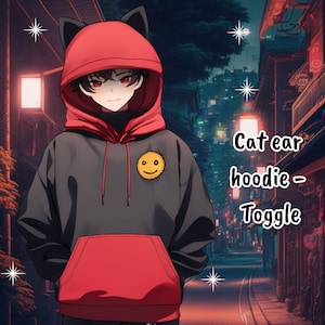 VTuber Ben, the hoody lover 10 emotions / toggles Live2d model for Vtube Studio premade for streaming twitch, youtube, kick.... zdjęcie 4