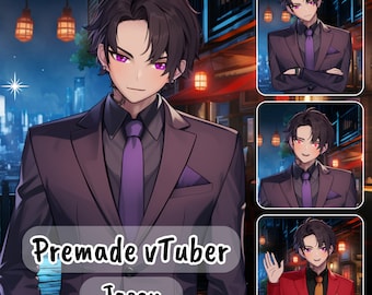 VTuber | Jason, the suit lover | 11 emotions / toggles | Live2d model for Vtube Studio premade for streaming twitch, youtube, kick....