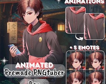 ANIMATED PNGTUBER | Ben, the hoody lover | 5 emotions | vTuber premade assets for streaming on twitch, kick, youtube and more