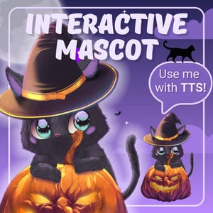 VTUBER ASSET | Cat Pumpkin Mascot | TTS pet | Animated Live2D item for &quot;VTube Studio&quot; | Vts P.O.G. ready | Streaming on Twitch, Youtube...