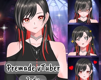 VTuber | Jody, the gothic girl | 5 emotions | Live2d model for Vtube Studio premade and streaming twitch, youtube, kick