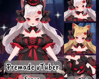 VTuber | Freya, the vampire girl | With pet | 5 emotions | 6 toggles | Live2d model for Vtube Studio premade for streaming twitch, youtube