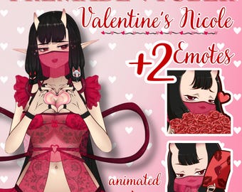 VTuber | Nicole, the yokai | Valentine's edition | +2 emotes | Customizable Live2d premade model for Vtube Studio