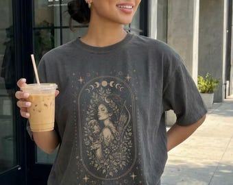 Artemis Shirt, Vintage Greek Mythology Gifts, Feminine Power T-Shirt, Boho Aesthetic, Feminism Shirt, Symbolic Art Tee, Gift for Her