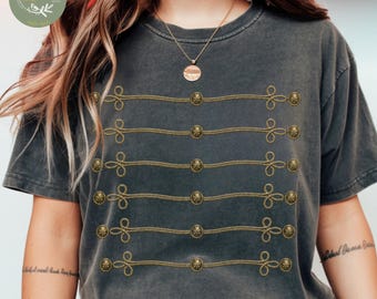 Military Jacket Shirt, Pirate Shirt, Naval Aesthetic,Vintage Military Graphic Tee,Captain Officer Coat Shirt,Gold Braid Tee,Napoleon Jacket