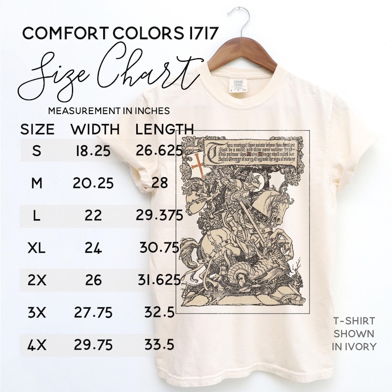 Camicia medievale, camicia Castlecore, maglietta Knightcore, camicia ispirata al Medioevo, camicia con drago di San Giorgio, camicia rinascimentale, abbigliamento Renfaire Whimsigot Ivory