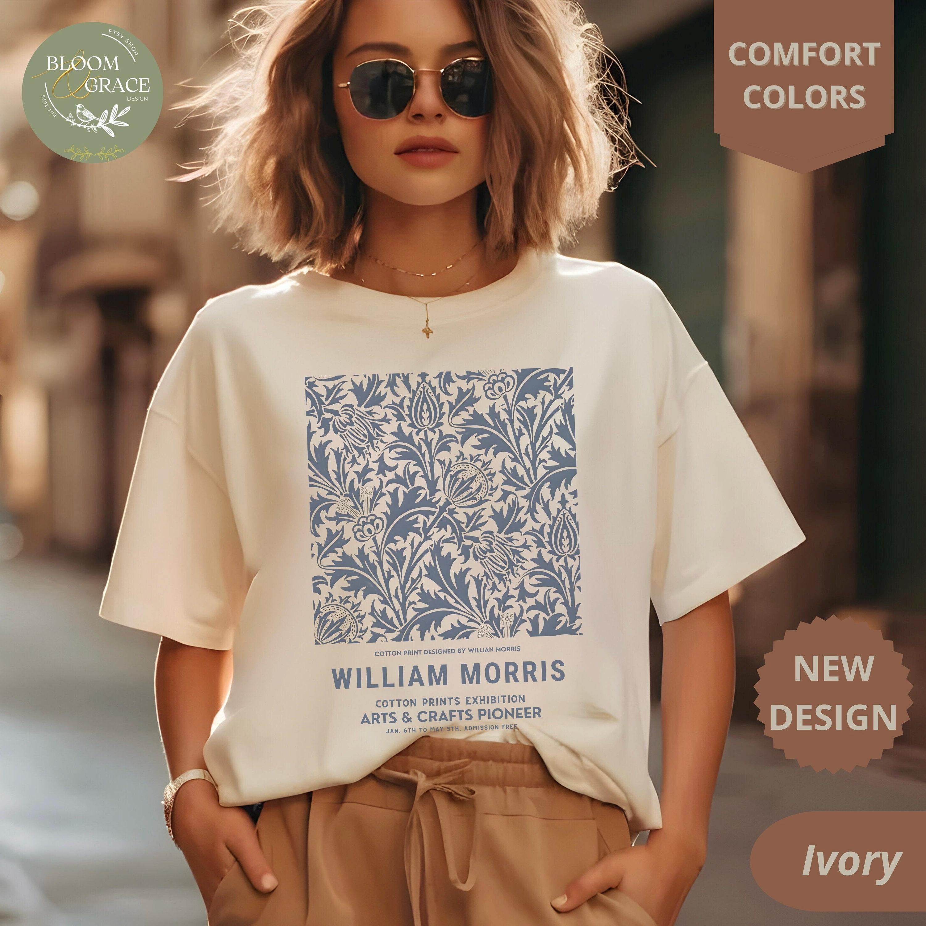 Retro Floral Shirt Women Flowers Tshirt Comfort Colors William Morris Shirt Classy Aesthetic T Shirt Gift Nature Lover Women Graphic Tee