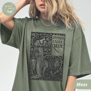 Jugendstil Tshirt Vintage Illustration Shirt Kunst Liebhaber Top Buch Liebhaber T-Shirt Mittelalter Stil T-Shirt Gedicht Spensers Faerie Queene Graphic Tee
