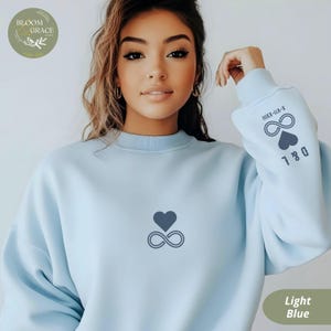 Custom Anniversary Gift for Him & Her | Valentine’s Day Couple Sweatshirt Set | Infinity Heart Matching Crewnecks | Romantic Couples Sweater