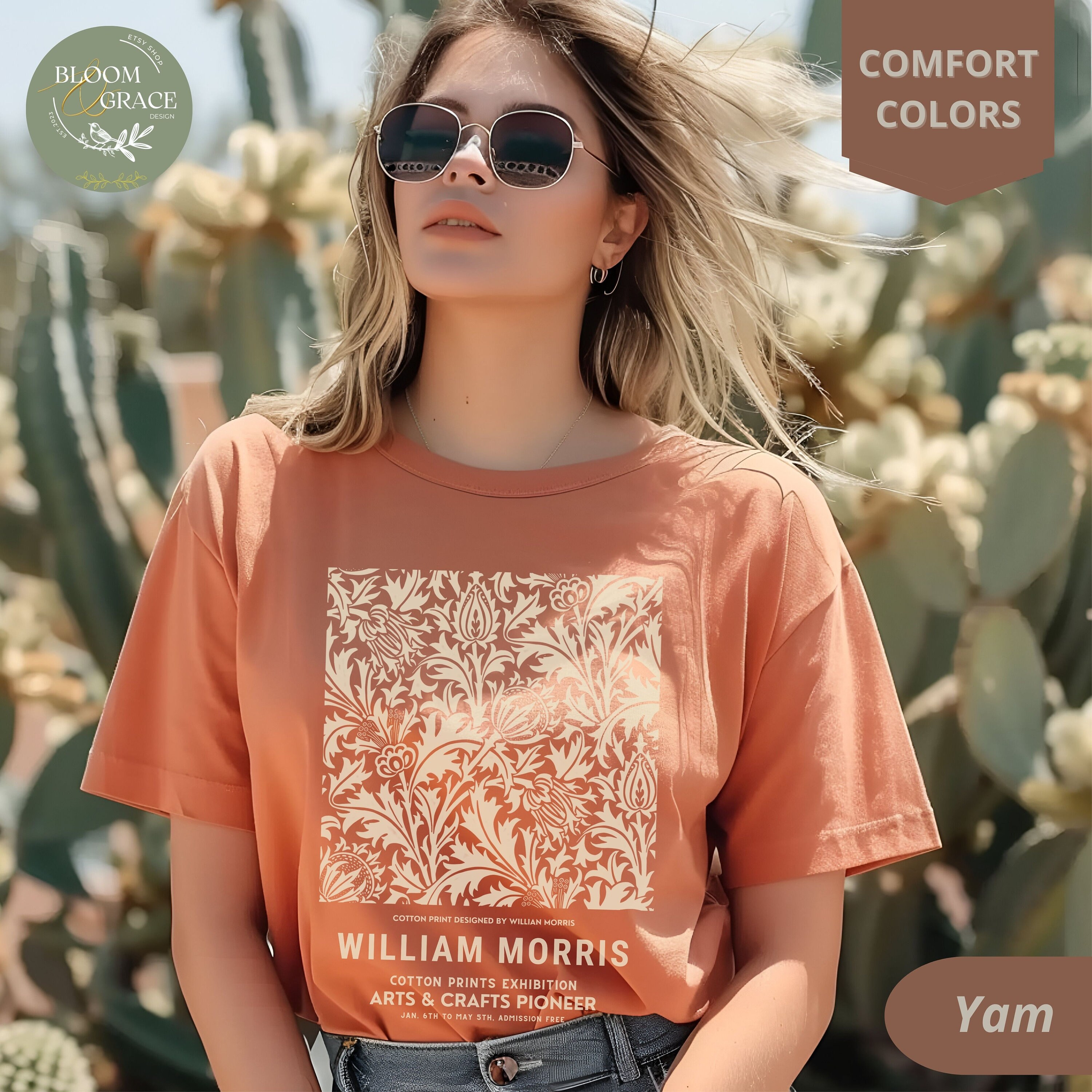 Retro Floral Shirt Women Flowers Tshirt Comfort Colors William Morris Shirt Classy Aesthetic T Shirt Gift Nature Lover Women Graphic Tee