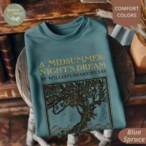 Ein Sommernachtstraum Vintage T-Shirt, Shakespeare Literatur Kunst mit Arthur Rackham Illustration, Comfort Colors T-Shirt für Buch- und Kunstliebhaber
