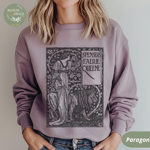 Art Nouveau Sweatshirt Vintage Illustration Shirt,Art Lover Sweater,Literature Book Lover,Medieval Style Pullover,Spensers Faerie Queene