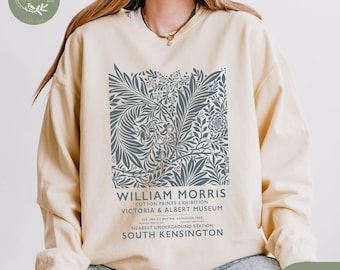 Sudadera con estampado de William Morris Sudadera con estampado Art Nouveau Sudadera botánica Camisa floral Sudadera vintage Sudadera con colores cómodos