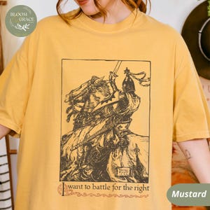 Medieval Knight T-Shirt – Vintage Warrior Tee – Historical Art Graphic Shirt – Gothic Aesthetic Oversized Tee – Comfort Colors