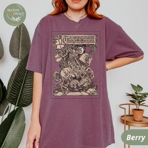 Camicia medievale, camicia Castlecore, maglietta Knightcore, camicia ispirata al Medioevo, camicia con drago di San Giorgio, camicia rinascimentale, abbigliamento Renfaire Whimsigot Berry