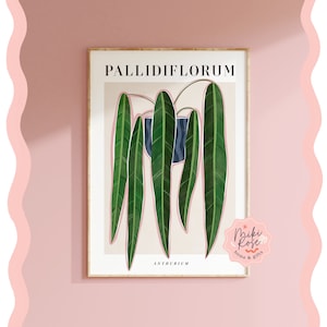 Anthurium Pallidiflorum, Houseplant Painting, Bold Abstract Modern Art Print, Plant Home Decor, Unusual and Classic Plants
