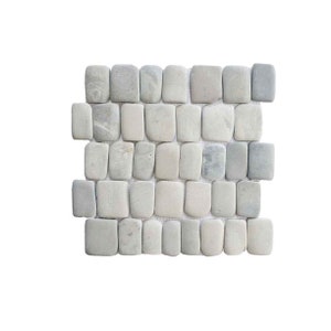 Canine Grey Natural Stone Pebble Tiles | Decorative Stone Backsplash | Mosaic Wall tiles | 12"x12" | 5 Tiles Sheets