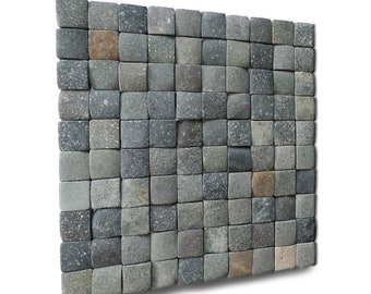 Molar 3 Mix Pebble Mosaic, Tumbled Stone Backsplash Tiles for Kitchen Walls, Shower and Bathroom Walls (12" X 12") 5 tiles per case