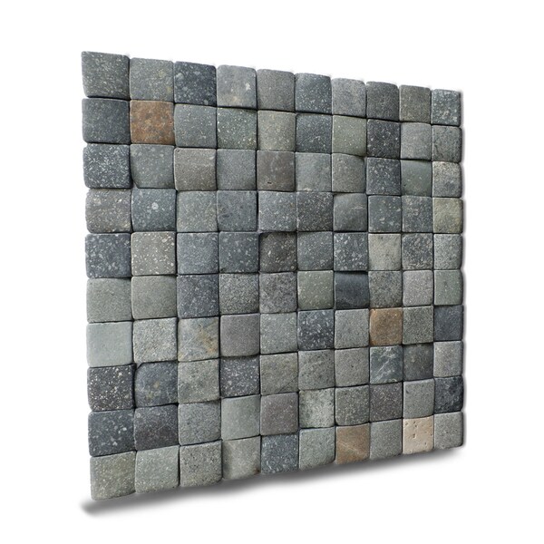 Molar 3 Mix Pebble Mosaic, Tumbled Stone Backsplash Tiles for Kitchen Walls, Shower and Bathroom Walls (12" X 12") 5 tiles per case