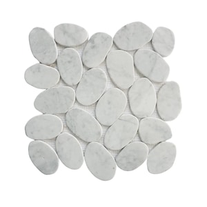 Xl Slice White Carrara Marble Mosaic Tile - Floor and Wall | 5 tiles per case