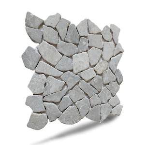 Nusa Grey Random Stone Marble Mosaic Wall and Floor Tile 11.4&quot;x11.4&quot; ( 5 Tiles per case )