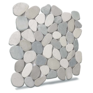 Mix Blend Slice Pebble Mosaic, Backsplash Tiles for Kitchen, Shower, and Bathroom Walls and floors  (12&quot; X 12&quot;) 5 tiles per case