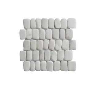 Canine White Natural Stone Pebble Tiles | Decorative Stone Backsplash | Mosaic Wall tiles | 12"x12" | 5 Tiles Sheets
