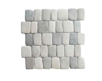 Natural Stone Pebble Mosaic Tile | Canine Cloud Backsplash (5 Tiles)