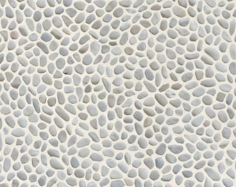 White Pebble Mosaic Tile: Natural Stone Wall and Floor (12"x12")