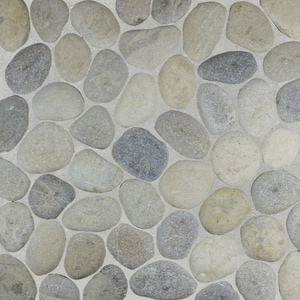 Grey Stone Mosaic Tiles, Grey Pebble Natural Stone Mosaic Wall and Floor Tile, Handmade Decorative Shower Tile