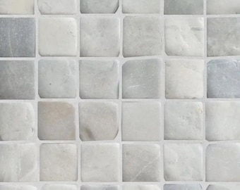 Grey Natural Stone Mosaic Tiles: Handmade Marble Wall Tile