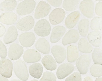 White Pebble Mosaic Tile: Natural Stone Floor/Wall Tile (12x12)