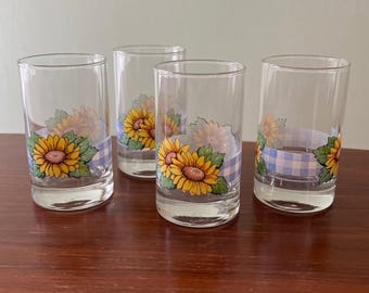 Libbey Crisa Sunflower Sunsations Juice Glasses