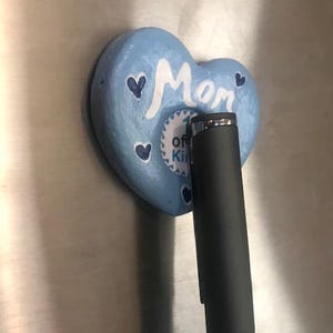 Hand Painted Personalized  “1 of a Kind” or “Make it a Great Day” Magnetic Heart and Pen Holder