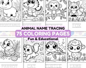 Animal Name Tracing Worksheets: Kids Handwriting Practice (PDF Download)