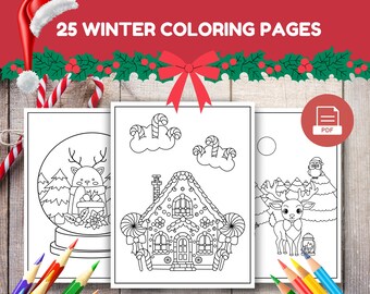 Christmas Coloring Pages: 25 Winter Activities for Kids & Adults (PDF Download)