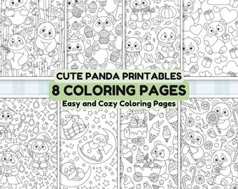 Dibujos para colorear de pandas: Diseños relajantes de animales para adultos y niños (Descarga PDF)