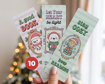 Cute Christmas Bookmarks Bundle | Printable Holiday Bookmarks | Christmas Reading Gifts | Bookmark svg | Bookmark Sublimation