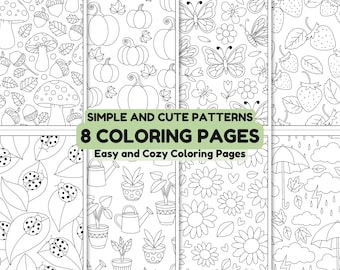 Cozy Pattern Coloring Pages, Stress Relief (PDF)