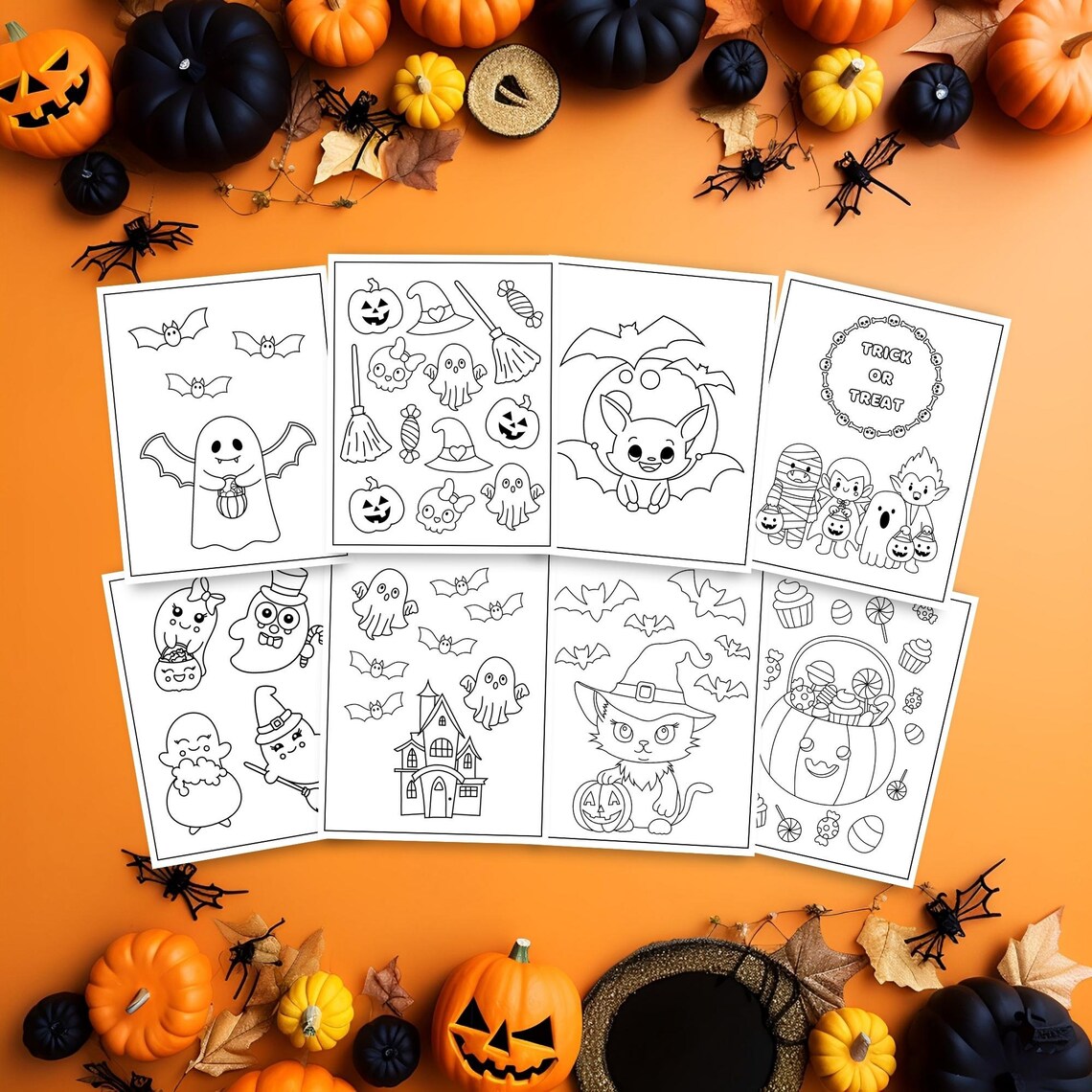 25 Halloween Coloring Pages for Kids: Printable Activity (PDF) - Etsy