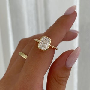 Elongated 2.52 CT Cushion Cut Moissanite Engagement Ring, Bezel Set Solitaire Wedding Ring, Delicate Bridal Ring, Anniversary Gifts/Ring