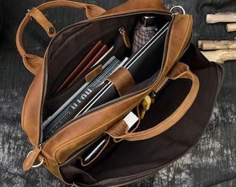 Laptop bag made of genuine leather, leather bag for laptop | leather bag | Laptop bag | Office Bag | Travel Bag